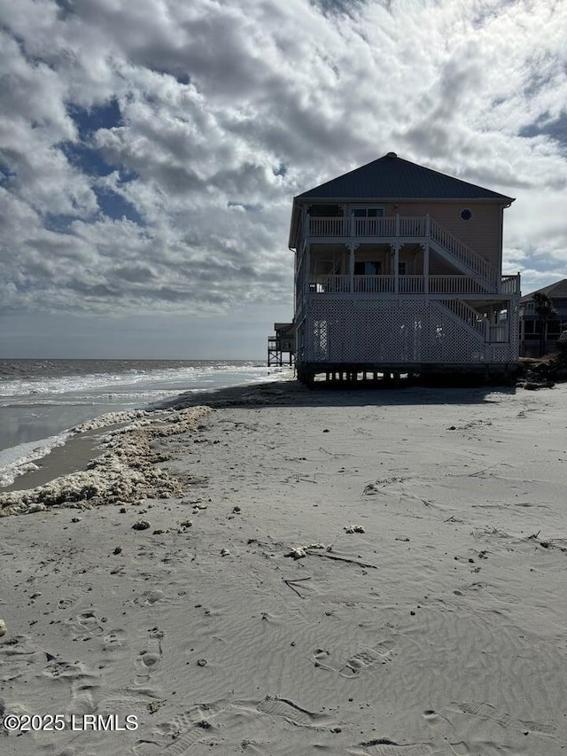 108 Harbor Dr N, Harbor Island, SC 29920 - back of house with view of water and beach