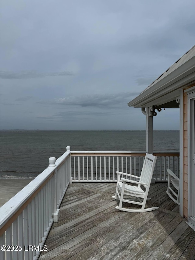 108 Harbor Dr N, Harbor Island, SC 29920 - wooden terrace featuring a water view