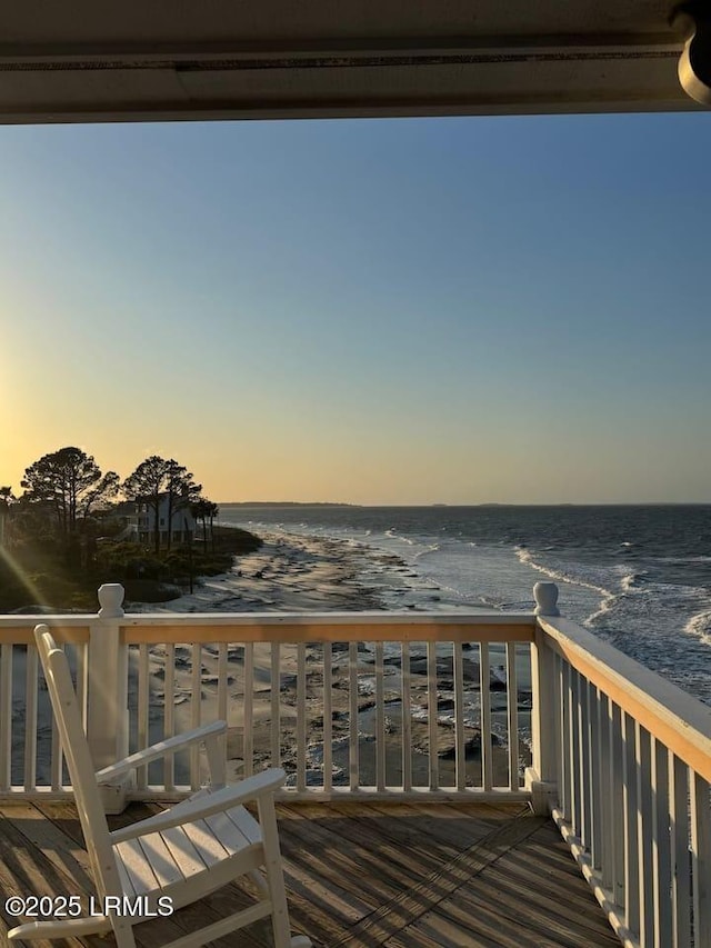 108 Harbor Dr N, Harbor Island, SC 29920 - wooden deck with view of water and beach