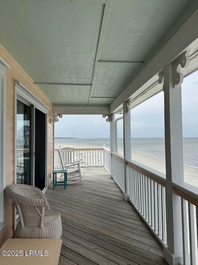 108 Harbor Dr N, Harbor Island, SC 29920 - wooden terrace with view of water and beach