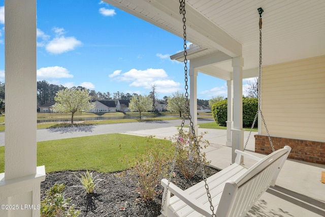 view of patio with a porch