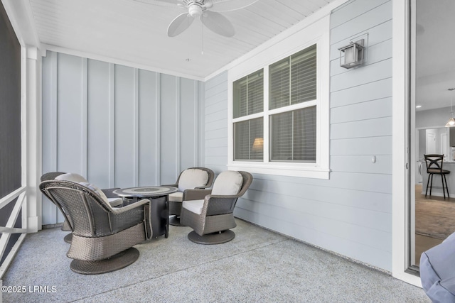 view of patio with ceiling fan