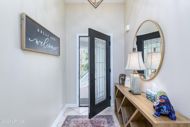 view of tiled foyer