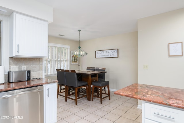 view of tiled dining area