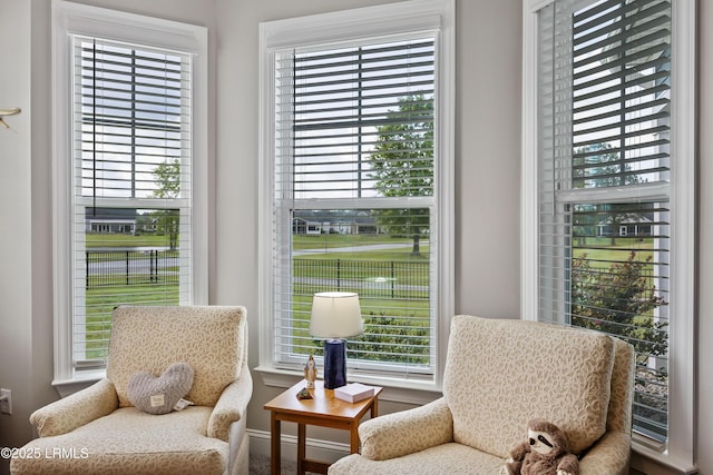 sitting room featuring plenty of natural light