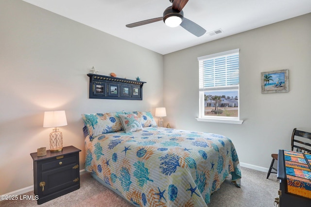 265 Beachcomber Blvd, Hardeeville, SC 29927 - bedroom with ceiling fan, carpet floors, visible vents, and baseboards