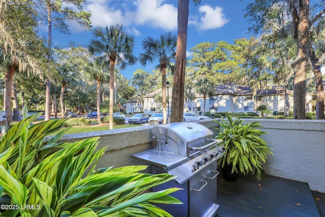 view of patio featuring grilling area