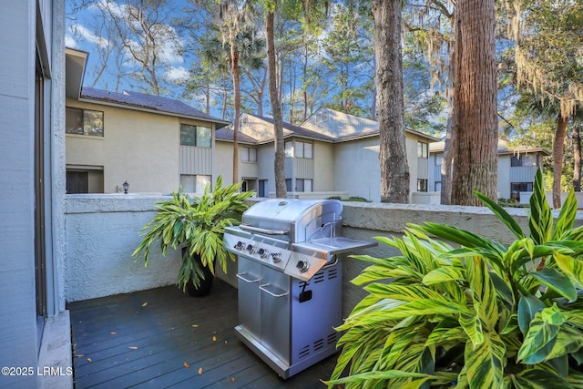 deck with area for grilling