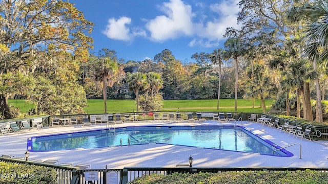 view of pool featuring a patio area