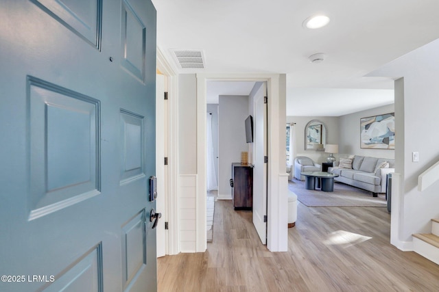 entryway featuring light hardwood / wood-style flooring