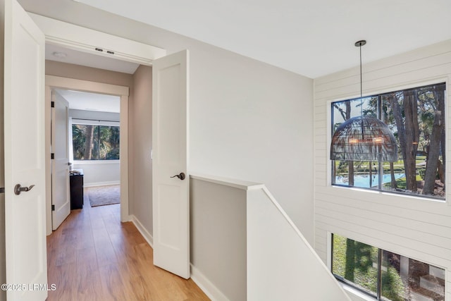 corridor featuring light hardwood / wood-style flooring