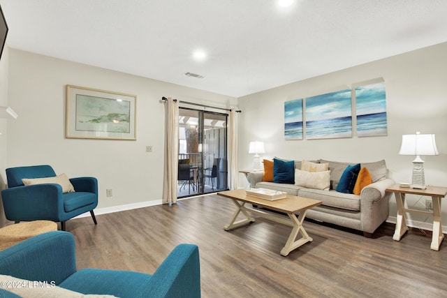 living room featuring hardwood / wood-style floors