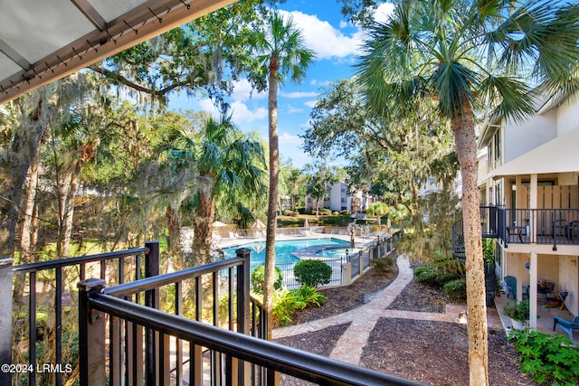 view of pool with a patio