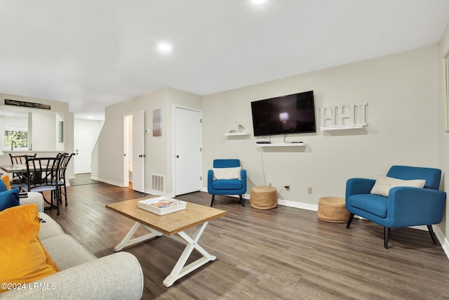 living room featuring hardwood / wood-style flooring