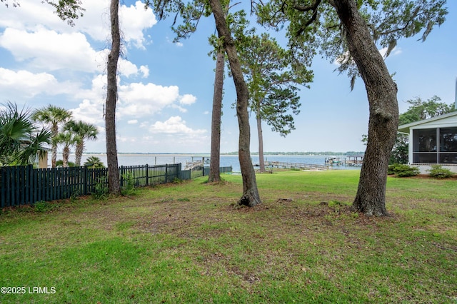 36 Stuart Town Ct, Beaufort, SC 29902 - view of yard featuring a water view and a sunroom