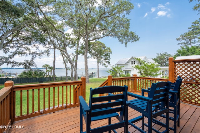 36 Stuart Town Ct, Beaufort, SC 29902 - wooden terrace featuring a water view