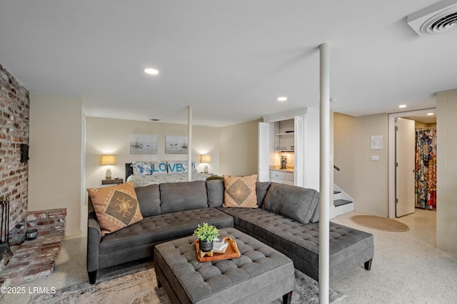 36 Stuart Town Ct, Beaufort, SC 29902 - living area featuring recessed lighting and stairs