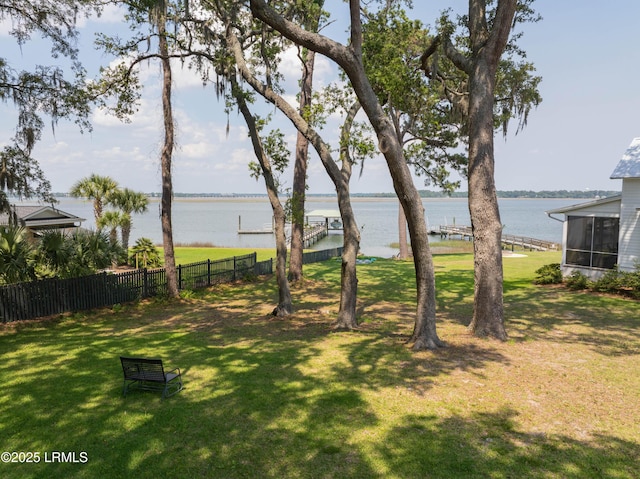 36 Stuart Town Ct, Beaufort, SC 29902 - view of yard with a water view and a sunroom
