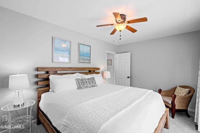 36 Stuart Town Ct, Beaufort, SC 29902 - bedroom with light colored carpet, baseboards, and ceiling fan