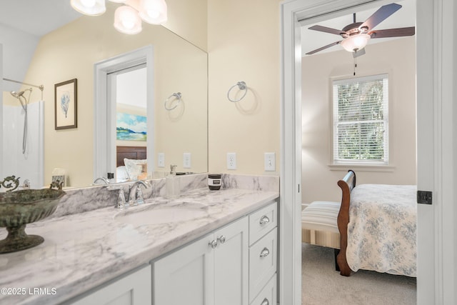 1108 12th St, Port Royal, SC 29935 - bathroom featuring ensuite bath, vanity, and ceiling fan