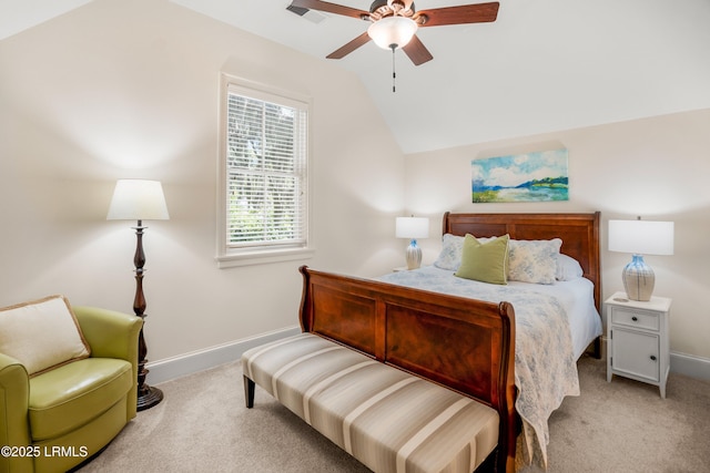 1108 12th St, Port Royal, SC 29935 - carpeted bedroom featuring vaulted ceiling and a ceiling fan