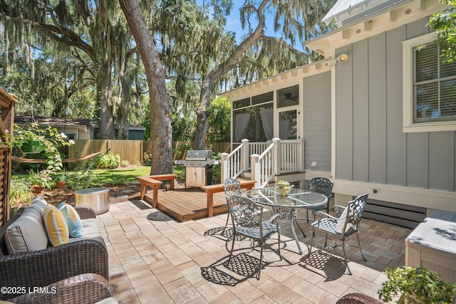 1108 12th St, Port Royal, SC 29935 - view of patio / terrace with outdoor dining area, a deck, and grilling area