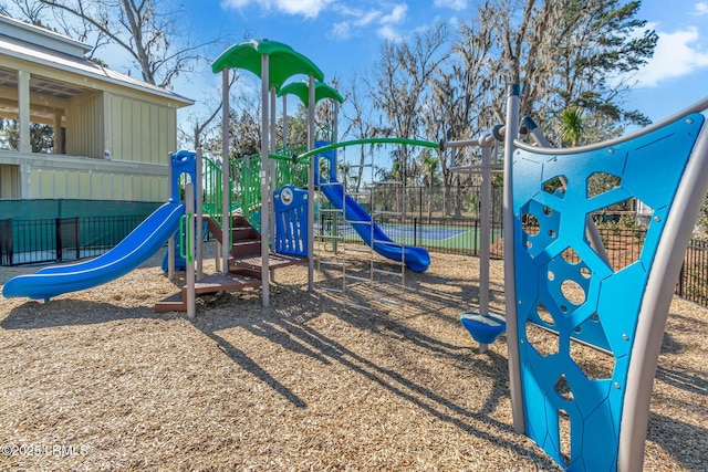 community playground with fence