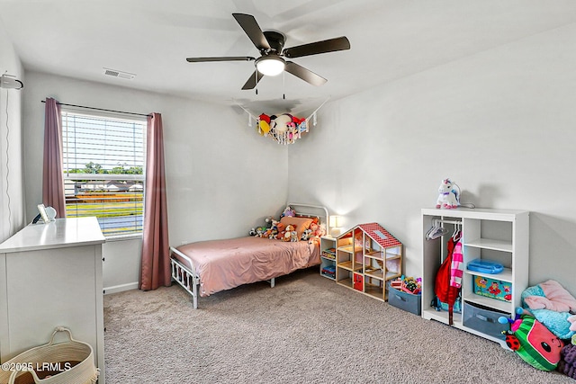 32 Chinquapin St, Beaufort, SC 29906 - bedroom with visible vents, carpet, and ceiling fan