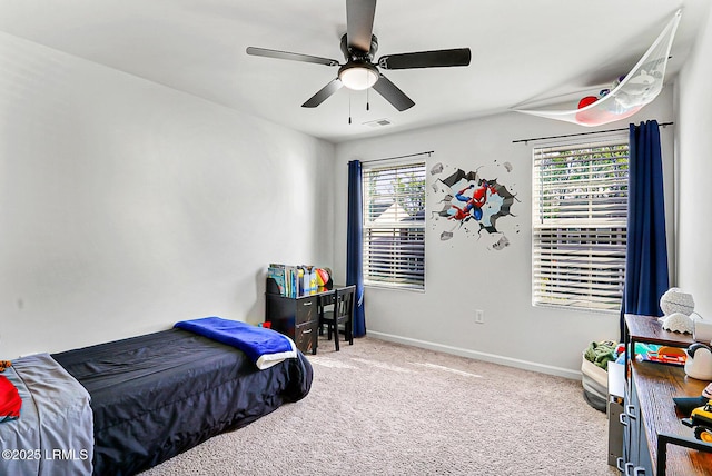 32 Chinquapin St, Beaufort, SC 29906 - carpeted bedroom featuring visible vents, a ceiling fan, and baseboards