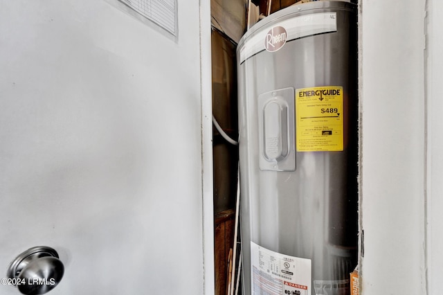 room details featuring electric water heater