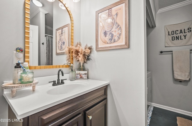 10 Rockville Way, Beaufort, SC 29902 - bathroom featuring ornamental molding, vanity, and tile patterned flooring