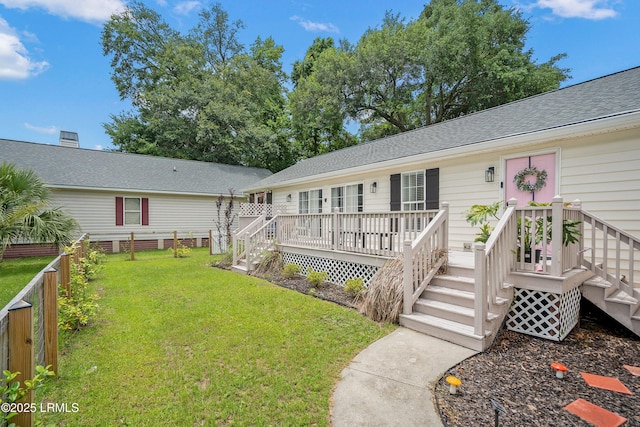 10 Rockville Way, Beaufort, SC 29902 - rear view of house featuring a deck, stairs, and roof with shingles