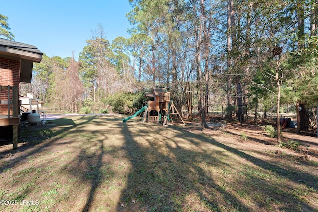 view of yard featuring a playground