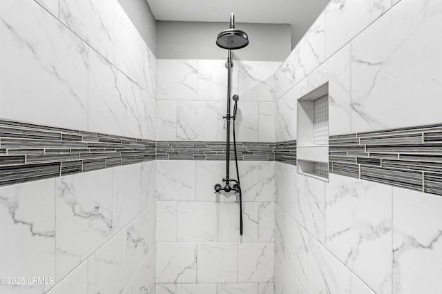 details with tiled shower