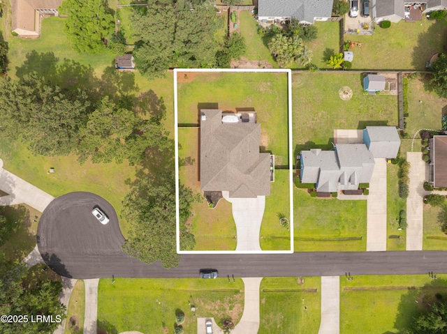 1014 Ferrets End, Beaufort, SC 29902 - aerial perspective of suburban area with property parcel outlined
