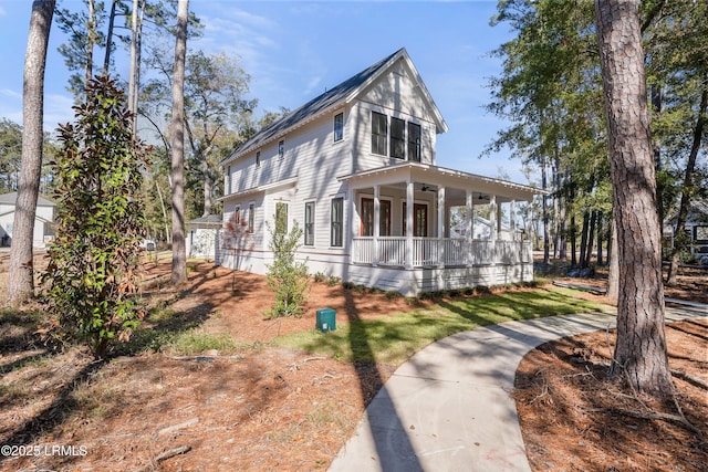 view of front facade featuring covered porch