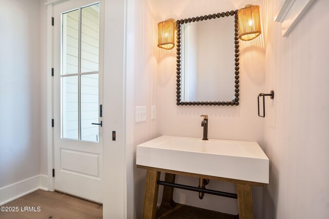 bathroom featuring hardwood / wood-style floors