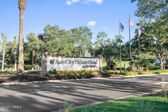 view of community sign