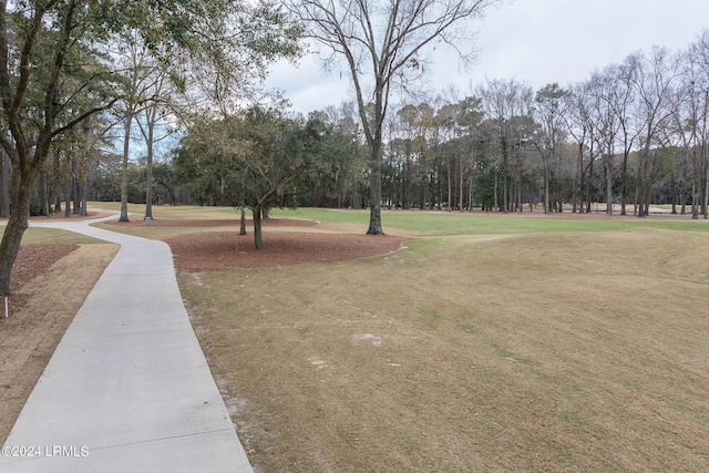 view of home's community with a lawn