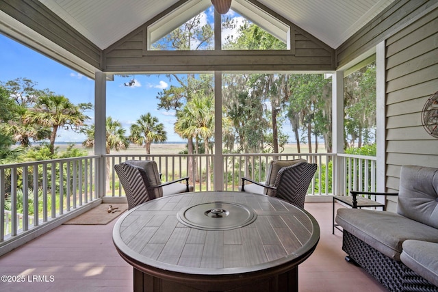 208 Cotton Dike Rd, Saint Helena Island, SC 29920 - sunroom featuring lofted ceiling