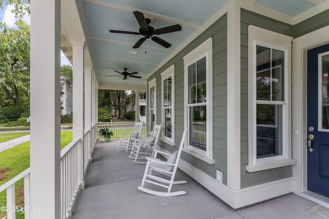 39 Wrights Point Cir, Beaufort, SC 29902 - covered porch with a ceiling fan