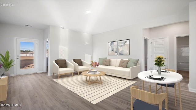 1533 Sanctum St, Ridgeland, SC 29936 - living room featuring wood finished floors and recessed lighting