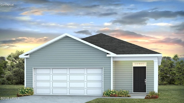 1533 Sanctum St, Ridgeland, SC 29936 - view of front of property featuring roof with shingles, concrete driveway, an outdoor structure, and an attached garage