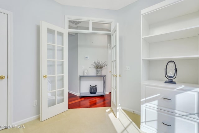 interior space featuring french doors