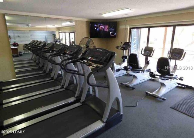 40 Folly Field Rd Unit 202B, Hilton Head Island, SC 29928 - workout area featuring a textured ceiling
