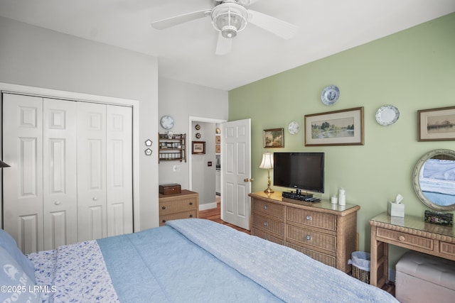 1009 9th St, Port Royal, SC 29935 - bedroom with a closet and ceiling fan