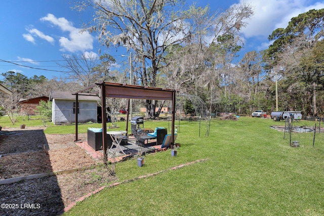 view of yard with a patio area