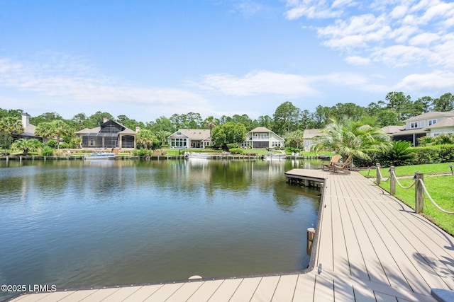 10 Anchor Bay Ct, Bluffton, SC 29910 - dock with a water view and a residential view