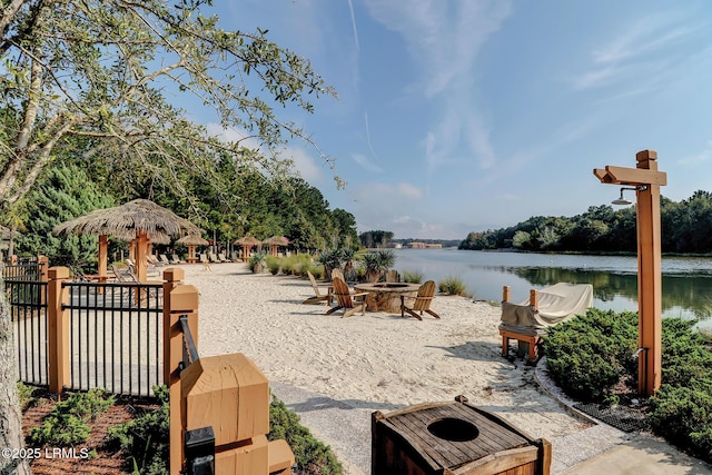 10 Anchor Bay Ct, Bluffton, SC 29910 - water view with a fire pit