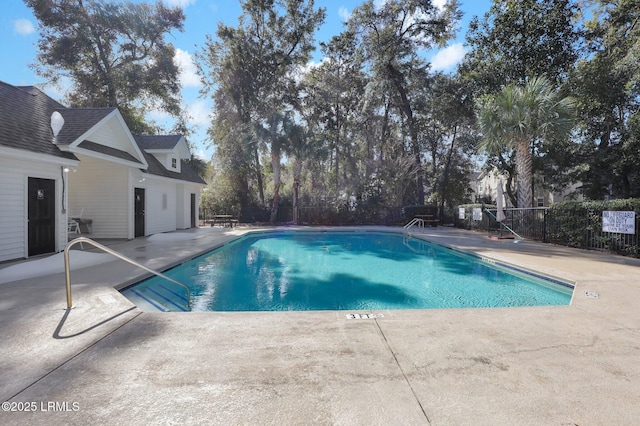 view of pool featuring a patio